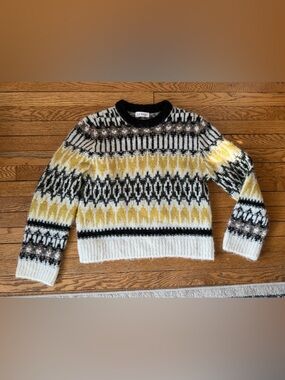 Velvet by Graham & Spencer Patterned Crewneck Sweater - Size Medium